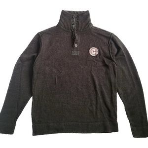 Mens 1/4 Button Up Pull Over Collared Sweater